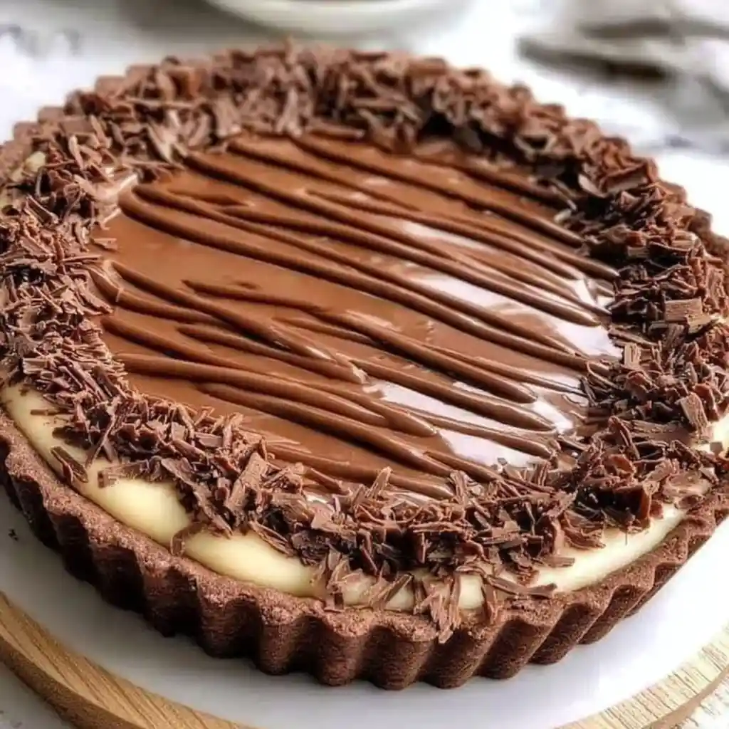 Tarte au Chocolat de Grand-Mère sur table rustique