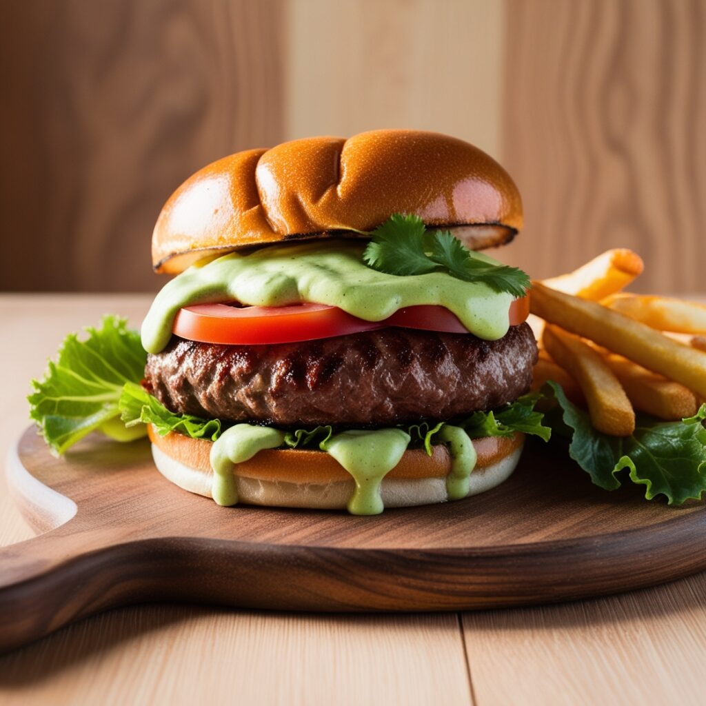 recette de Burger de boeuf sauce avocat