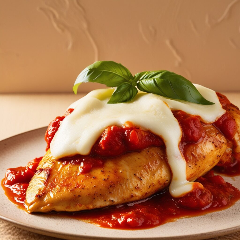 recette de poulet à la mozzarella et sauce tomate