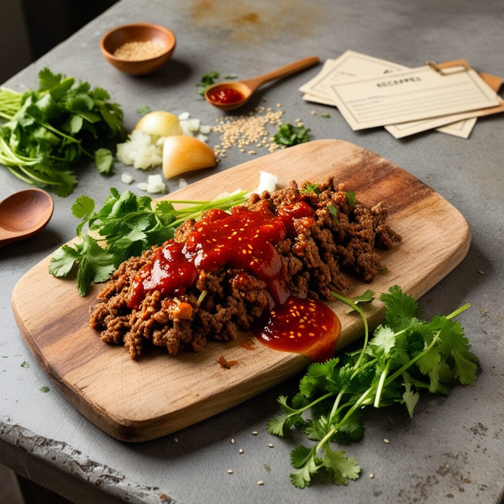 Recette de viande hachée avec sauce au piment