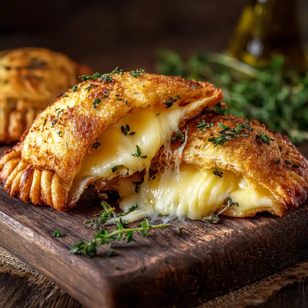 recette des empanadas au fromage dorées et croustillantes garnies de mozzarella et cheddar québécois herbes de Provence