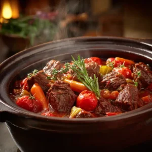 Recette bœuf mijoté à l'italienne mijoteuse Chef Benoît paleron fondant légumes herbes