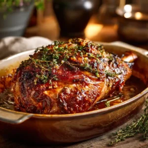Épaule d'agneau au four caramélisée au miel et thym, recette de Chef Benoît