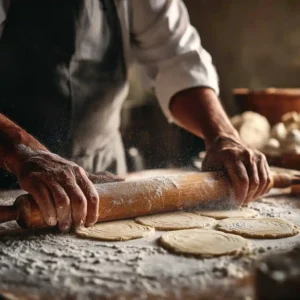recette des empanadas étape préparation pâte Chef Benoît technique professionnelle cercles découpés