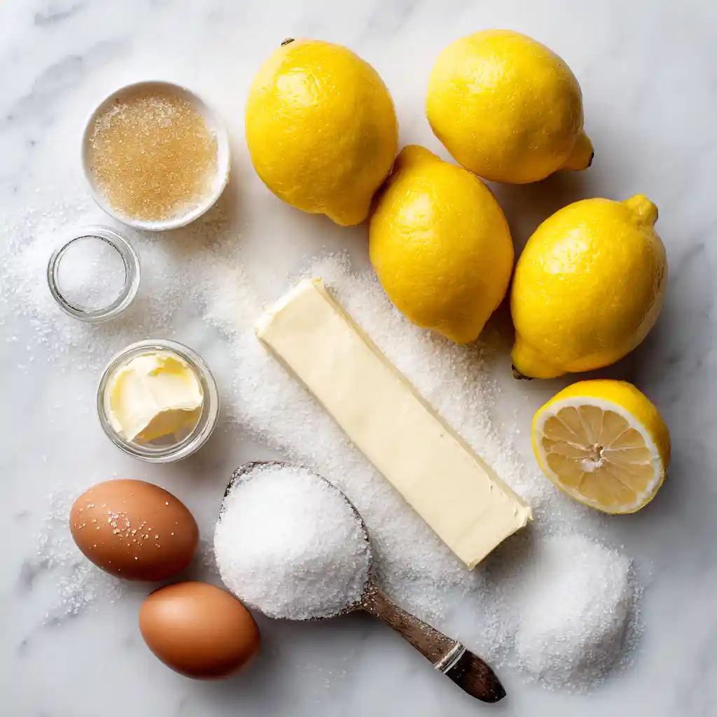 Ingrédients tarte au citron citrons œufs beurre sucre