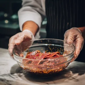 Étape marinade du bœuf pour nouilles asiatiques - Technique de Chef Benoît