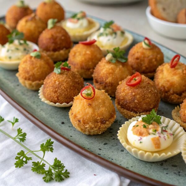 Mini Croquettes de Crabe et Œufs de Caille