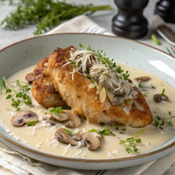 Poulet Croustillant à la Sauce Crémeuse et Parmesan