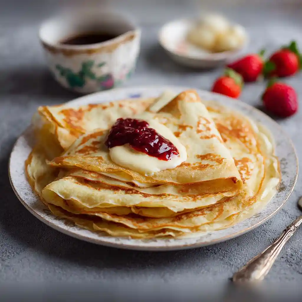 Recette crêpe facile - pâte à crêpes parfaite dans un saladier avec fouet