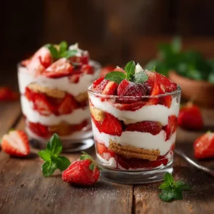 Carte recette tiramisu à la fraise de Chef Benoît avec temps de préparation et ingrédients
