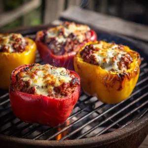 Recette finale des poivrons farcis au bœuf et BBQ