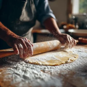 Préparation de la pâte pour raviolis au homard