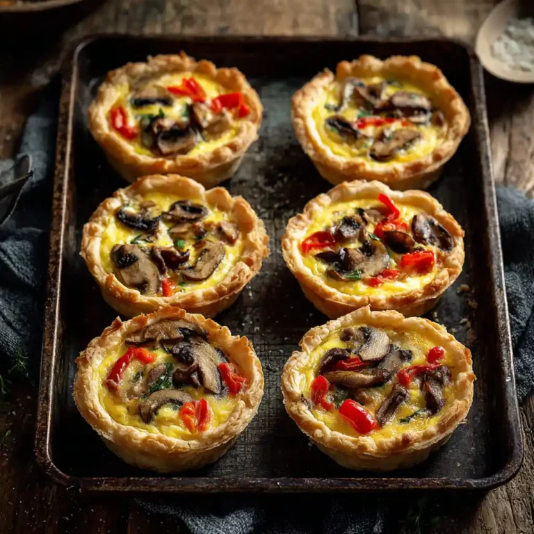 Tartelette salée aux champignons dorée, mini tartelette salée parfaite pour l'apéritif, recette facile de Chef Benoît