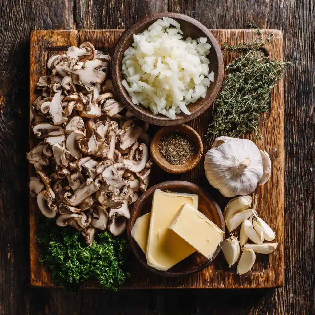 Ingrédients pour soupe de champignons ultra-facile