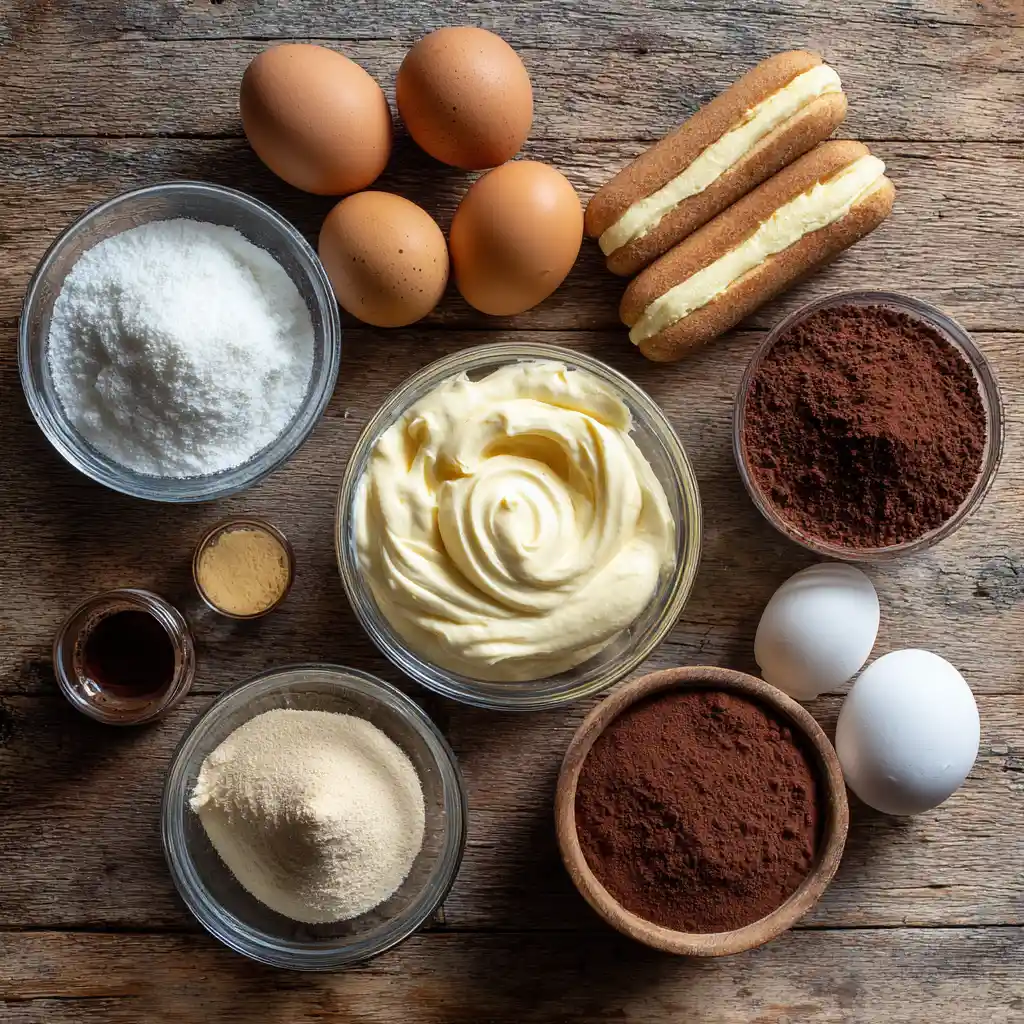Ingrédients pour glace tiramisu maison