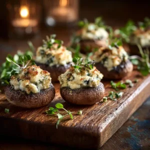 Champignons farcis apéritif hero - recette signature Chef Benoît avec fromage doré parfait