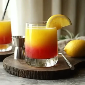 Recette cocktail sans alcool simple Rio - image principale pour fiche recette avec verre coloré et ingrédients