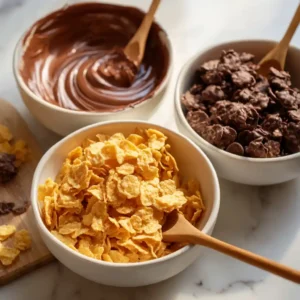 Étape 3 recette rose des sables mélange corn flakes chocolat