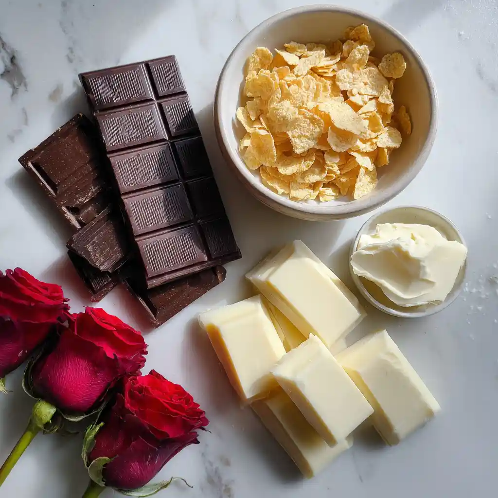 Ingrédients recette rose des sables chocolat corn flakes beurre