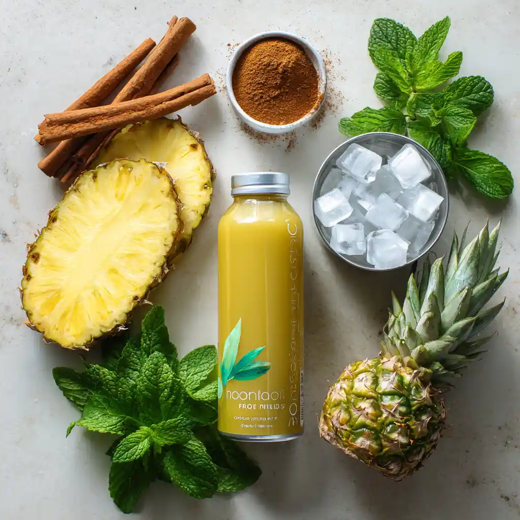 Ingrédients premium de qualité pour mocktail à l'ananas, excellence des produits mocktail à l'ananas, sélection fine