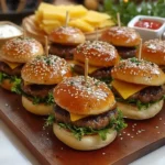 Recette mini hamburgers apéritifs avec plateau de 15 mini burgers dorés et fondants, parfaits pour l'apéro