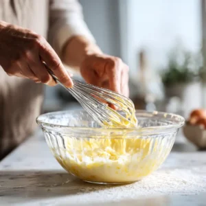Étape 1 tiramisu en verrine : mélange jaunes œufs sucre glace jusqu'à blanchiment - technique Chef Benoît