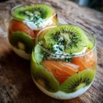 Verrines bicolores kiwi-saumon de Chef Benoît - recette française élégante pour apéritif