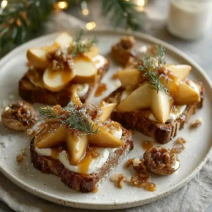 Toasts de boudin blanc aux pommes pour l'apéritif de Noël