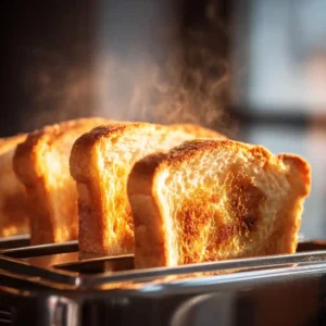 Étape 1 toasts d'Halloween : tranches de pain de mie parfaitement grillées et dorées au toaster
