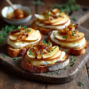 Recette toasts normands au camembert fondant pommes caramélisées apéritif français