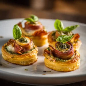 Escargots à l'italienne dorés avec pesto et mozzarella