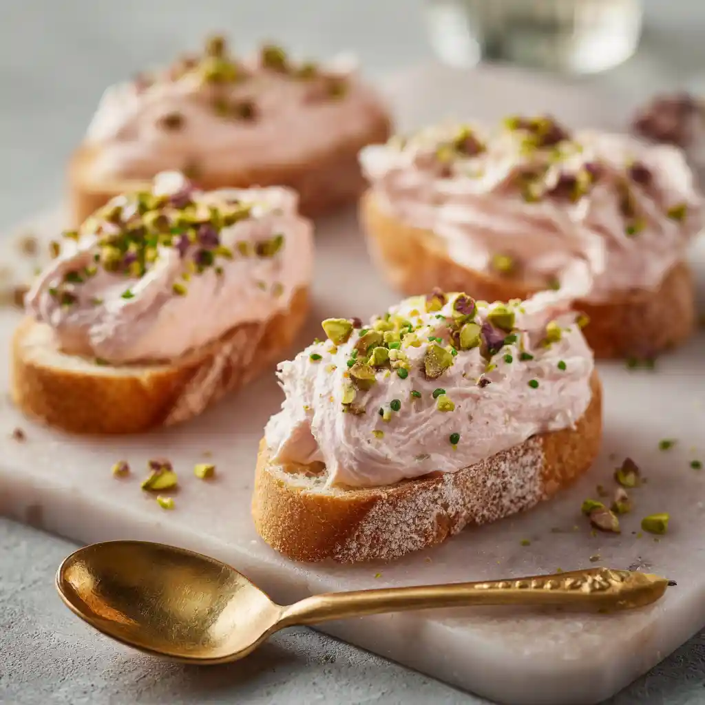 Toasts apéritifs à la mousse de jambon aérienne express