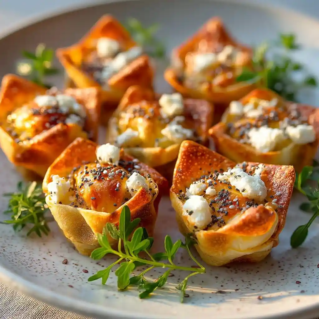 Bouchées apéritives chèvre pavot croustillantes dorées servies chaudes, créées par Chef Benoît Lambert