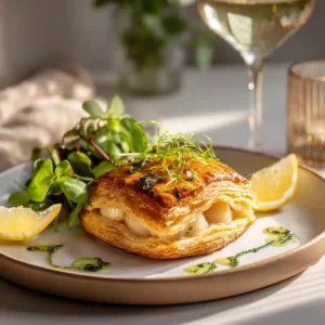 Feuilleté de saint jacques doré et croustillant