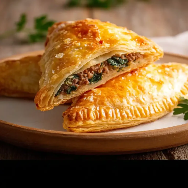 feuilleté viande hachée croustillant doré avec épinards, recette du Chef Benoît Lambert