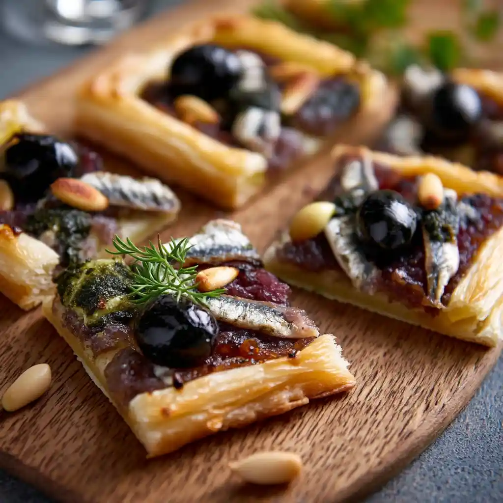 Pissaladière niçoise authentique - oignons caramélisés anchois - recette traditionnelle - apéritif Provence