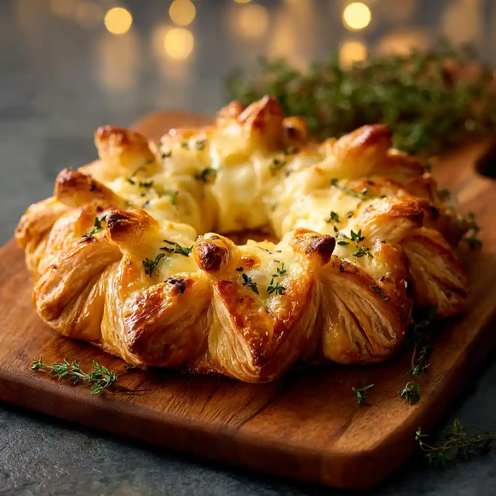 Couronne feuilletée Mont d'Or fondant - présentation spectaculaire - fromage crémeux - 65 minutes 8 personnes