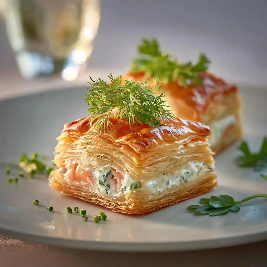 Feuilleté au saumon - 5 étapes simples - saumon crème fraîche - feuillete apero - 35 minutes