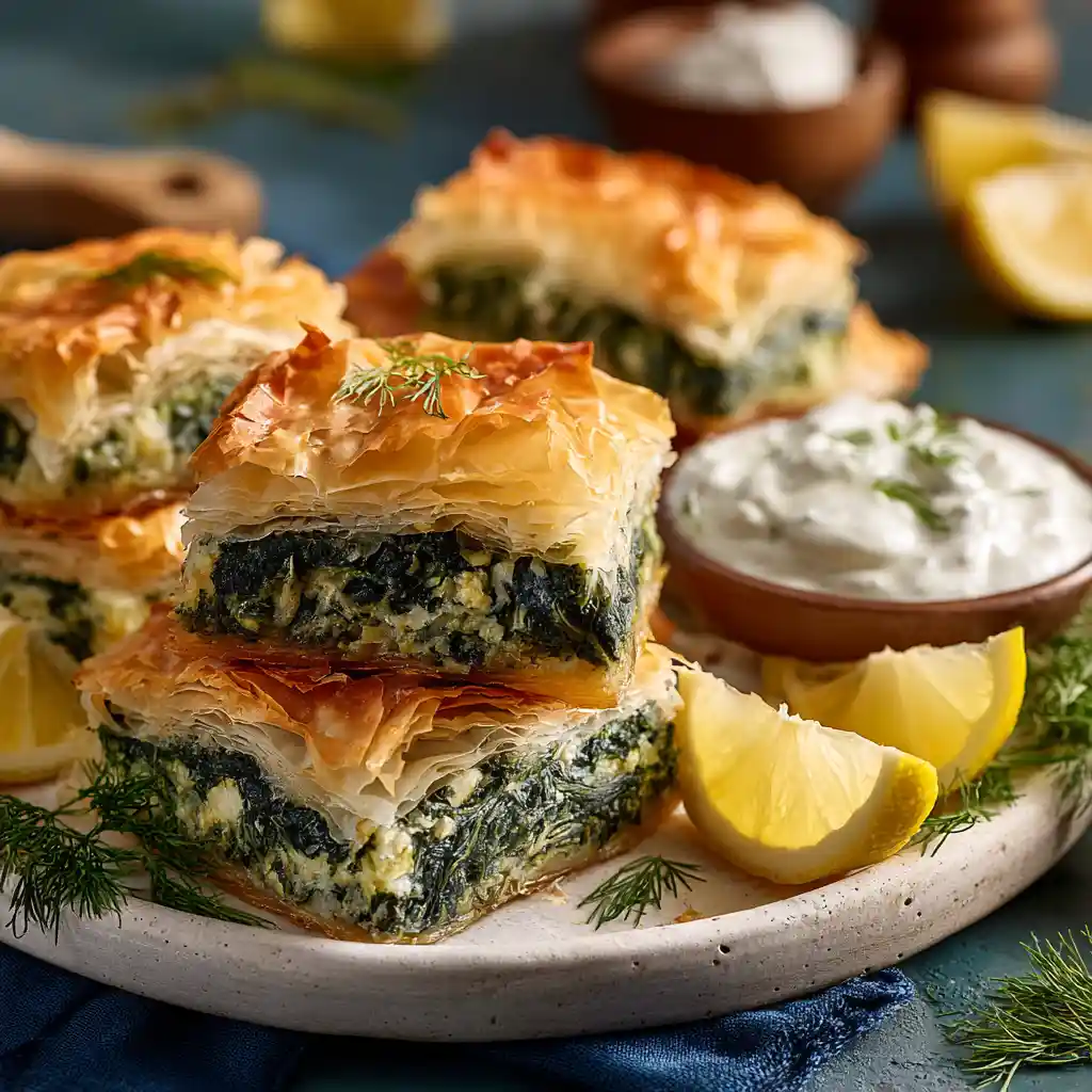 Spanakopita grecque croustillante - feta épinards pâte filo - 8 étapes faciles