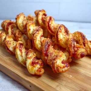 Torsades feuilletées au jambon serrano dorées