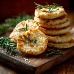 Cookies salés chèvre miel et romarin dorés