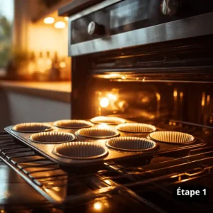 Étape 1 muffins saumon fumé - Préchauffage four 190°C moules à muffins