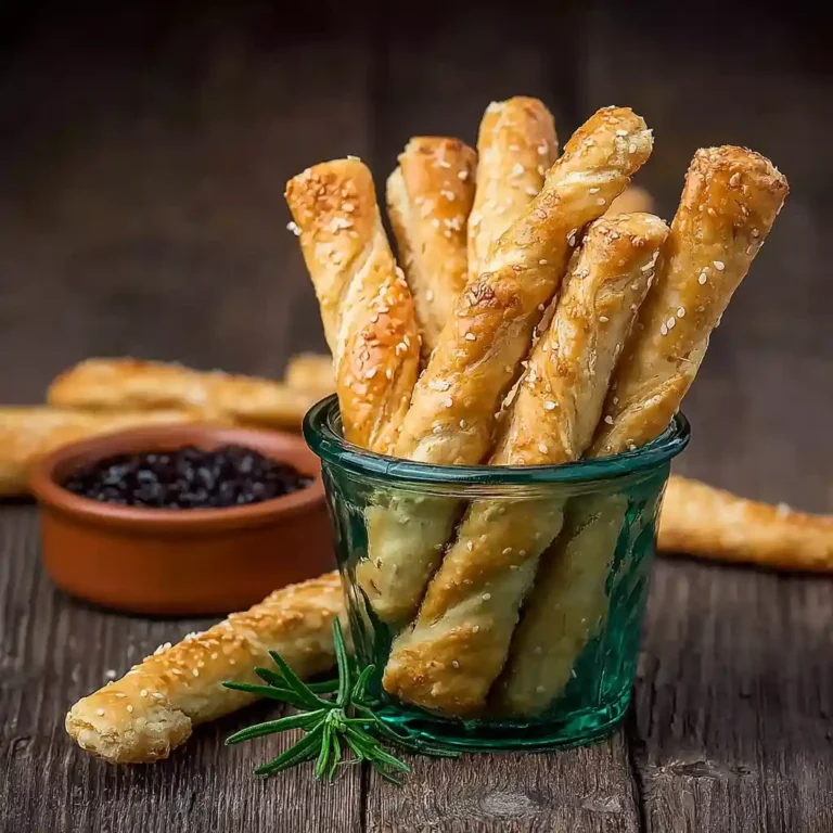 gressins​ maison dorés et croustillants disposés dans un verre sur une table en bois avec tapenade et herbes de Provence