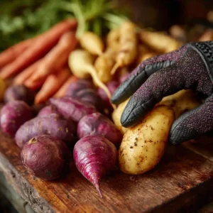 Épluchage des légumes pour préparer des chips de légumes maison