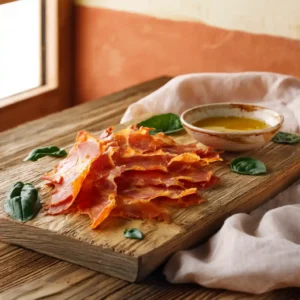 Chips de jambon cru dorées
