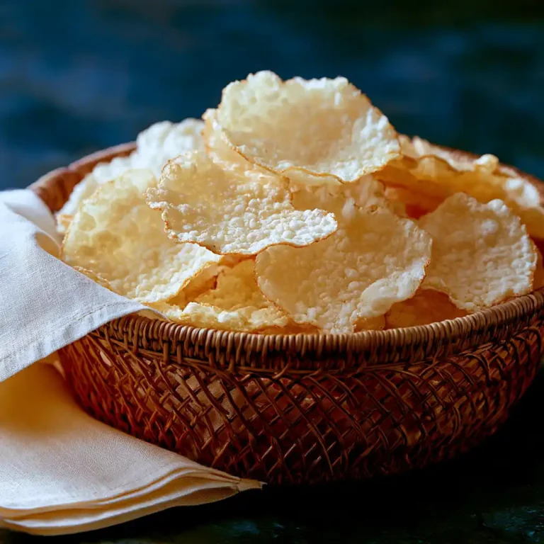 Chips de riz maison dorées et croustillantes servies en apéritif méditerranéen