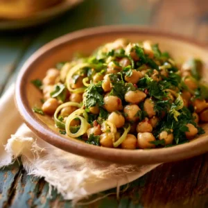 Salade de pois chiche à l'ail