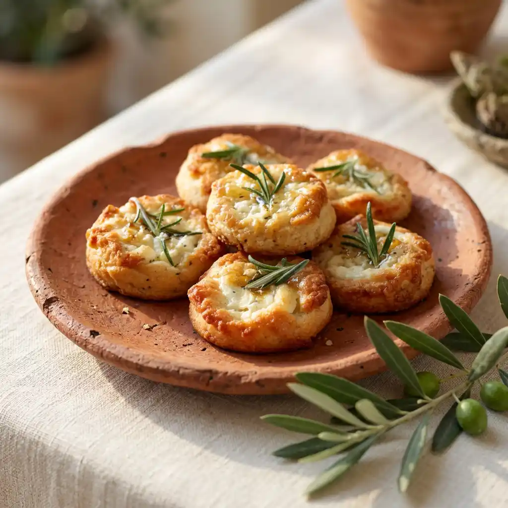 Cookies salés au chèvre et romarin nappés d'un filet de miel