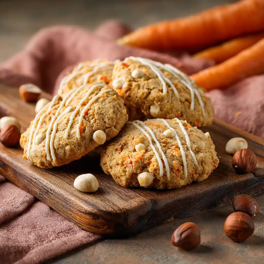 biscuits apero vegan à la carotte et aux noisettes sur une assiette