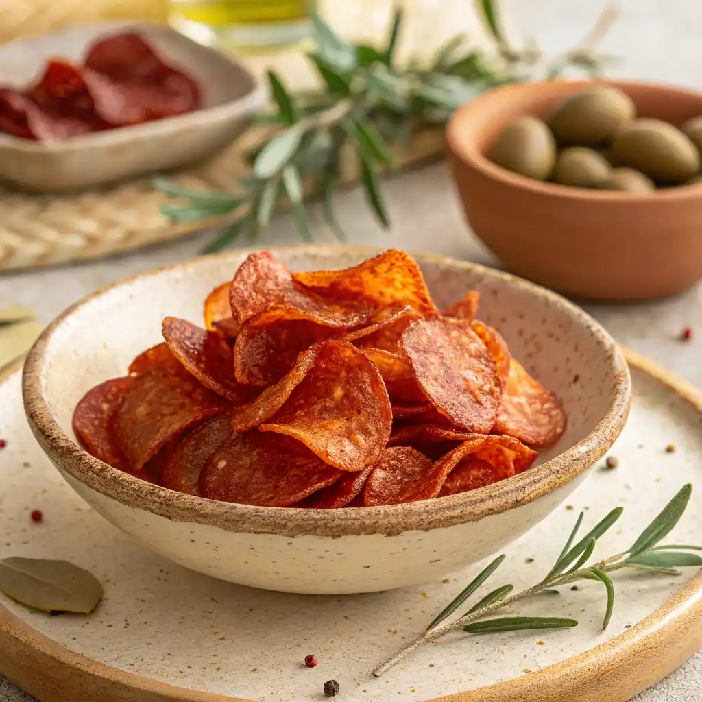 Chips de chorizo maison croustillante 1 ingrédient